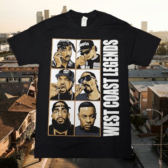 West Coast Legends Hip Hop Graphic T-shirts