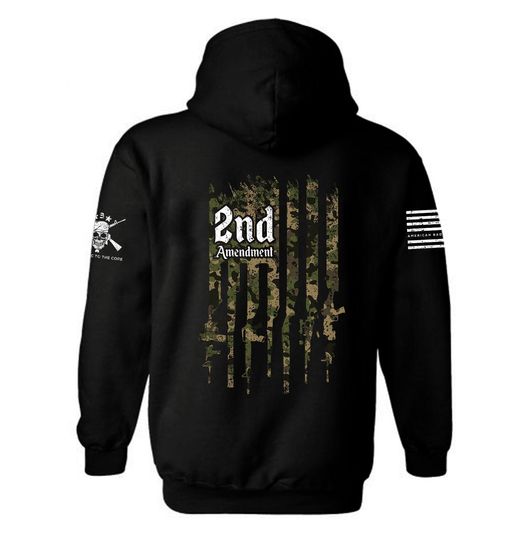 Camouflage Gun American Flag Hoodie | Camouflage Flag | 2nd amendment | Gun American Flag