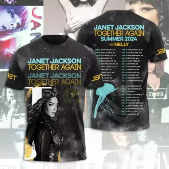 Janet Jackson Together Again 2024 3D T-Shirt
