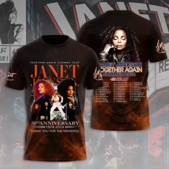 Janet Jackson Together Again 2024 3D T-Shirt