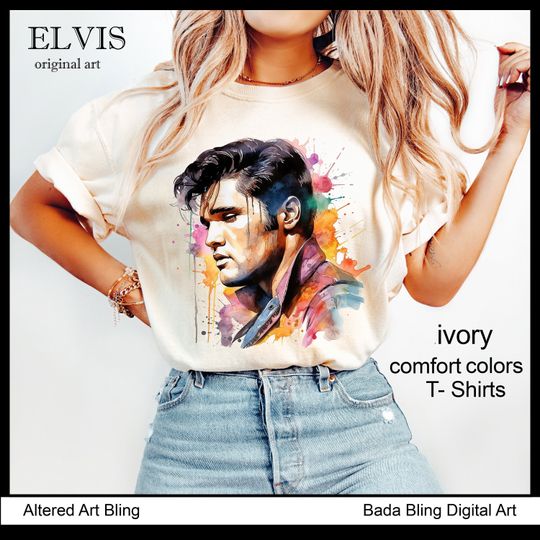 Elvis T-shirts  Elvis shirts original art shirts color shirts music concert t-shirts