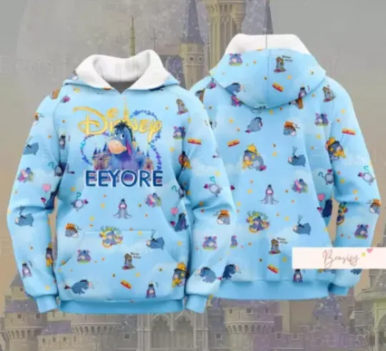 Eeyore Winnie The Pooh Disney Donkey 3D HOODIE All Over Print Father Day Gift