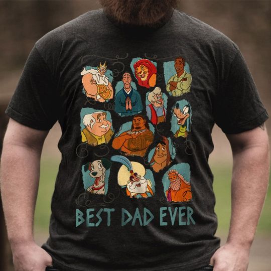 Best Dad Ever All Dads Tee, King Triton Simba Goofy Dad Father's Day Retro Shirt, 2024 Family Vacation Trip Vintage Graphic T-shirt