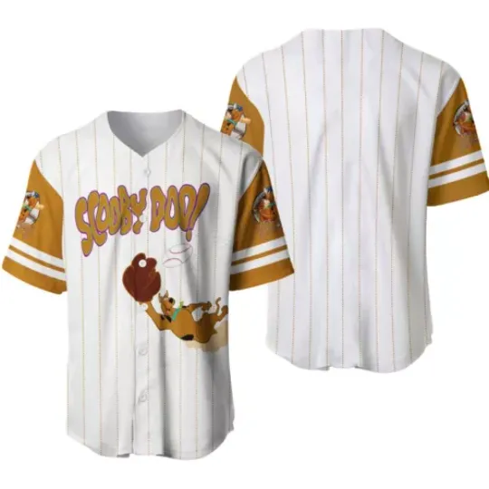 Scooby-Doo Baseball Jersey Button Down Shirt, Scooby Doo Baseball Jersey Shirt