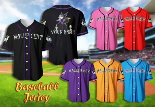 Personalized Maleficent Sleeping Beauty Baseball Jersey Shirt