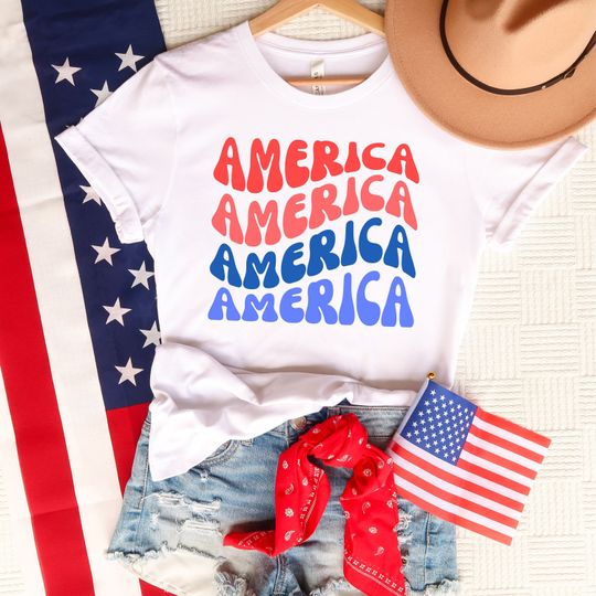 Discover America Shirt, America Groovy shirt, retro America shirt, 4th of July shirt