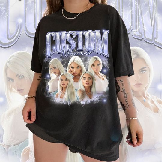 Custom Bootleg Rap Tee with Face Photo, Girlfriend Boyfriend tee, Bachelorette Surprise