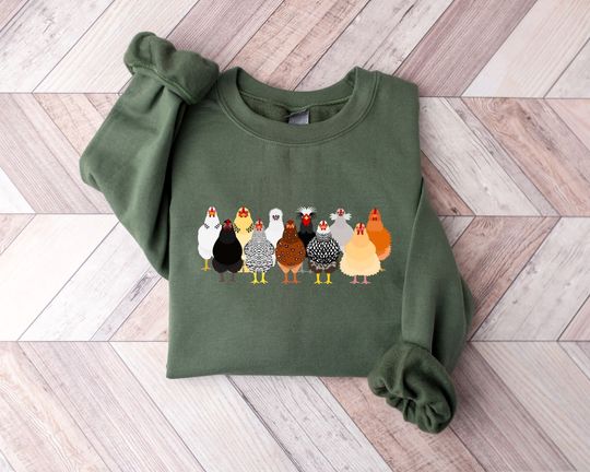 Chicken Sweatshirt, Love Chickens, Mothers Day Chicken Sweatshirt ,Women Chicken Sweatshirt, Animal Sweatshirt, Funny Farmer Sweatshirt