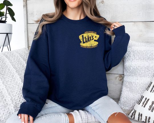 Luke's Diner Stars Hollow Sweatshirt, Retro Text Luke's Diner Sweatshirt, Vintage Style Stars Hollow Gift