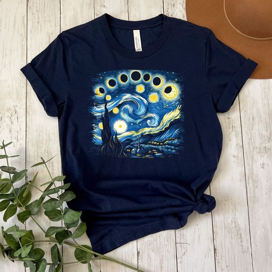 Van Gogh Total Eclipse Event 2024 Shirt, Solar Eclipse 2024 Shirt, Spring Solar Eclipse Shirt, Celestial Shirt, April 8th 2024 Shirt