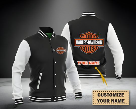 Personalized HD Printed Baseball Jacket, Haarleyy Davidson Jacket, Gift For Lovers, Gift For Men And Women, Gift Birthday, Gift For Him