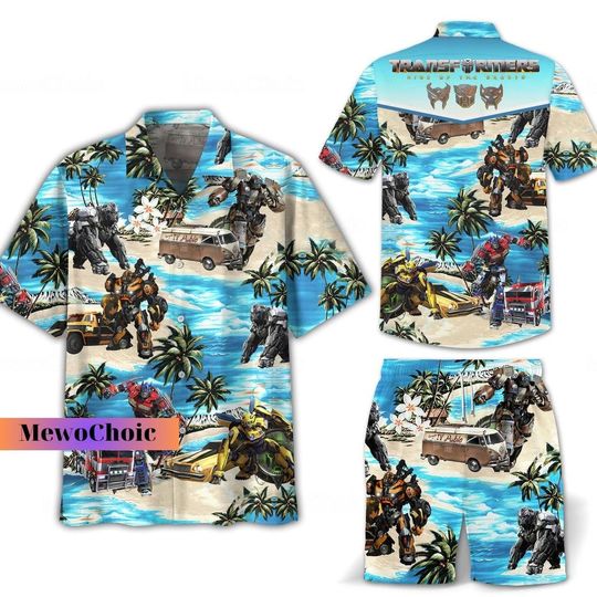 Transformers Hawaiian Shirt/Man Shorts, Bumblebee Shirt, Transformer Shirt, Autobot Shirt