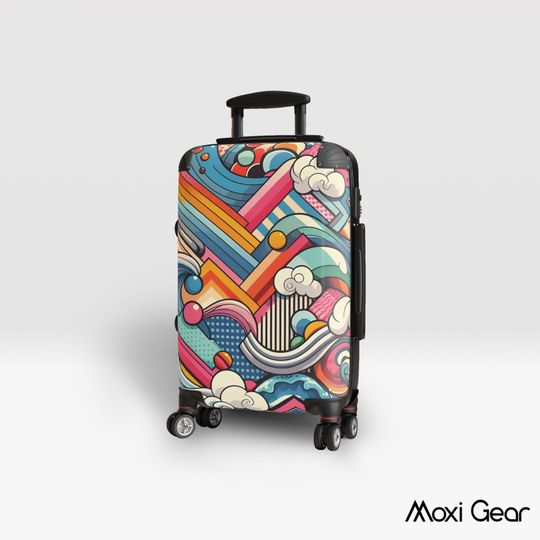 Colorful Suitcase Pop Art Vibrant Design, Travel Suitcase