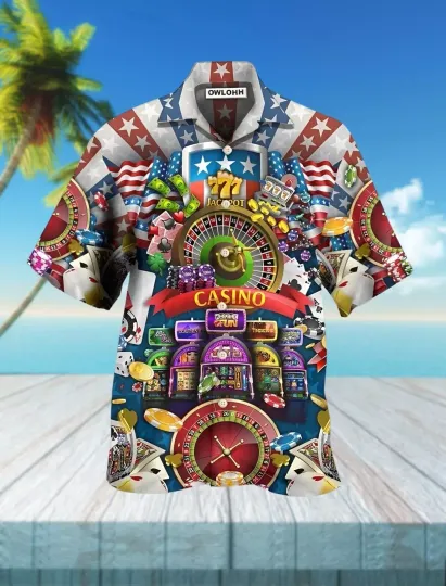 Casino-Las Vegas Unisex Hawaiian Shirt Full Size Summer Vacation Hawaii Shirt