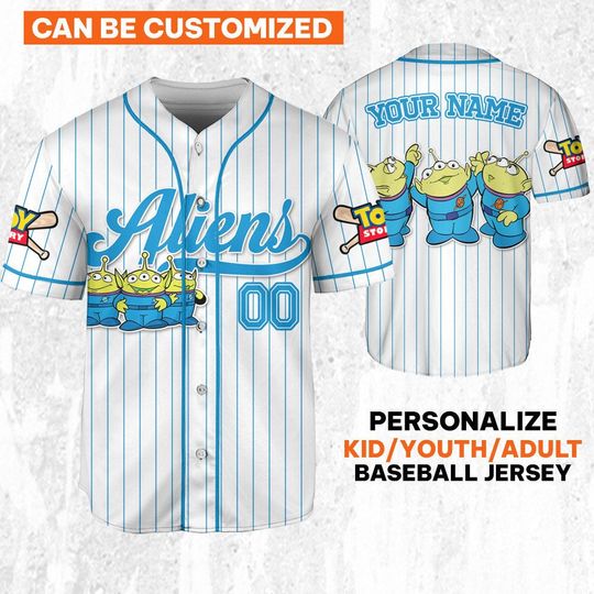 Custom Disney Toy Story Aliens Baseball Jersey, Disney Baseball Team Outfit