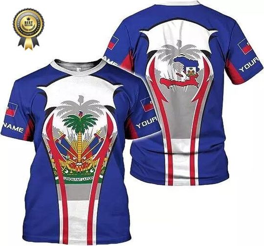 Personalized Haiti Shirt 3D, Haitians Flag Pride Shirt, Haiti Shirts for Men