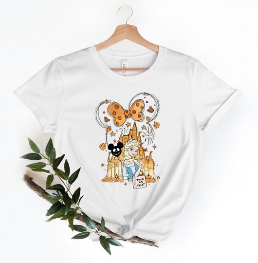Discover Disney Princess Elsa Halloween T-Shirt, Frozen Elsa Anna Castle Shirt