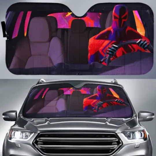 Miguel O'Hara Spider Man Across The Spider-Verse Car Sun Shade