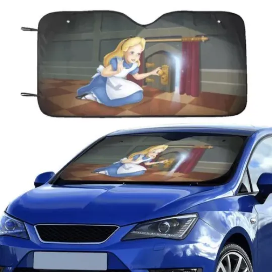 Alice In Wonderland Alice Opening The Magic Door Car Sun Shade