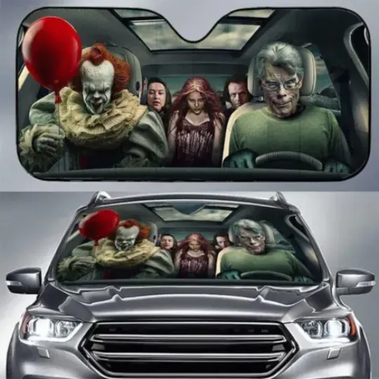 Horror Pennywise Movie character Clown Auto Sun Shade