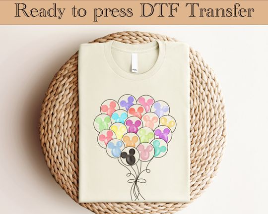 Mickey Balloon Ready To Press, Disney DTF Transfer