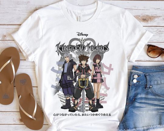 Disney Kingdom Hearts 3 Sora Riku Kairi Kanji T-shirt