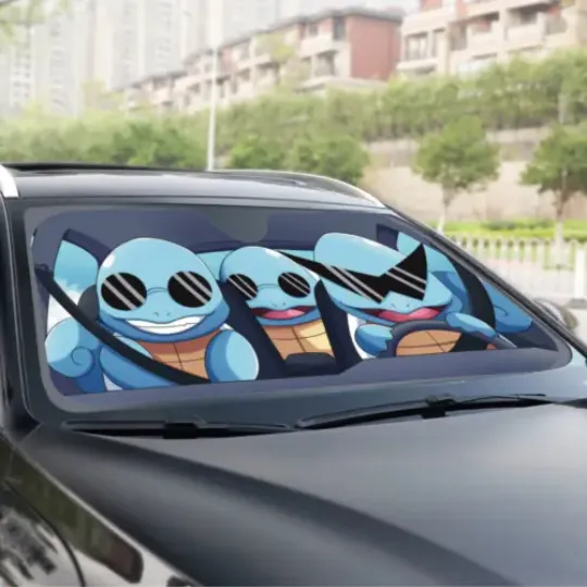 Funny Turtle Gang Auto Sun Shade
