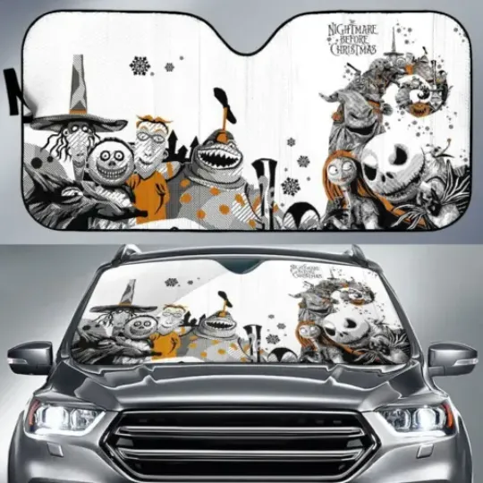 Nightmare Before Christmas Full Character Auto Sun Shades