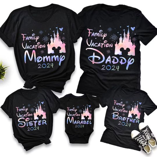 Personalized Family Vacation 2024 Watercolor Shirt