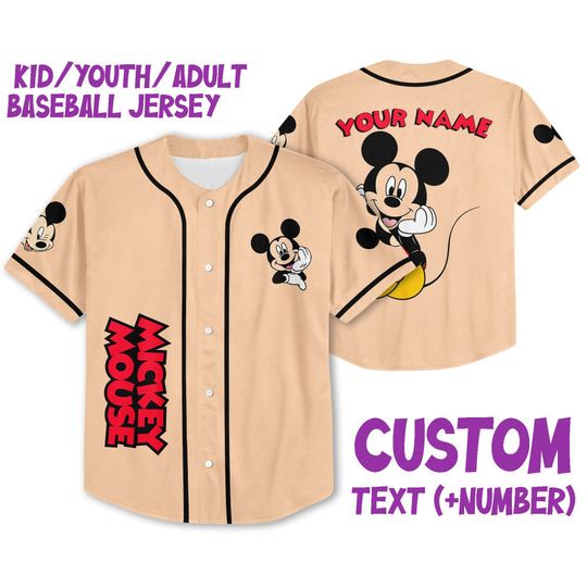 Personalize Vintage Disney Mickey Mouse, Disney Baseball Jersey Sports