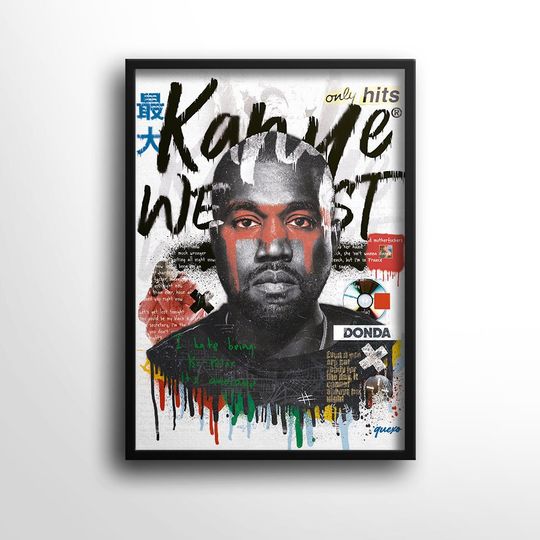 Kanye West Inspired Poster, Ye Art, Rapper Wall Art, Rapper Poster, Hip Hop Wall Decor, Music