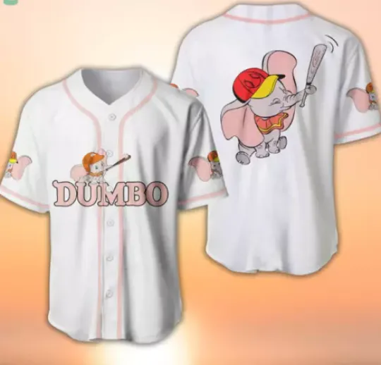 Play Baseball With Dumbo Elephant 3D Baseball Jersey Shirt