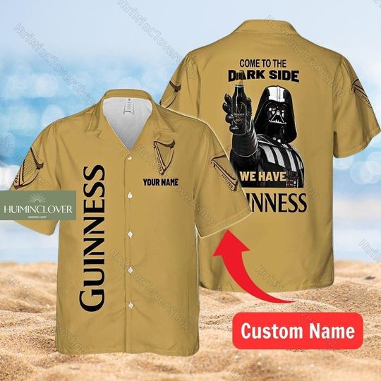 Personalized Guinness Beer Hawaiian Shirt, Guinness Beer Button Shirt, Beer Beach Shirt