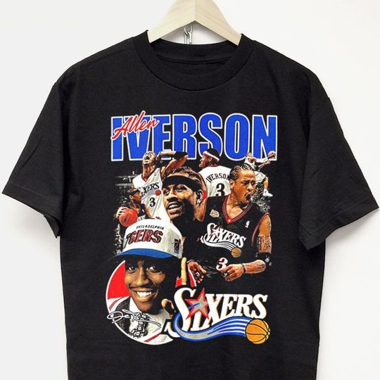 ALLEN IVERSON T-SHIRT vintage rap tee merch tour concert dennis rodman Travis drake jordan kanye anthony edwards mike tyson tupac y2k