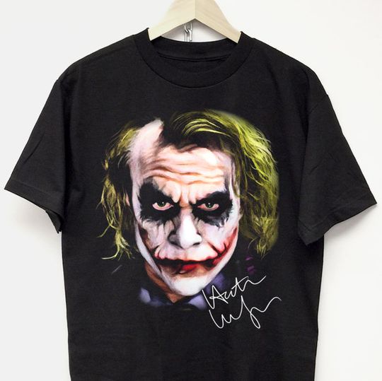 HEATH LEDGER T-SHIRT | vintage rap tee | 90s y2k | batman joker | superhero villain halloween | Travis drake kanye west playboi carti
