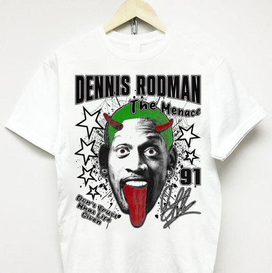 DENNIS RODMAN T-SHIRT vintage rap tee Travis drake sneakerhead 90s y2k bootleg concert merch kanye young thug playboi carti dmx