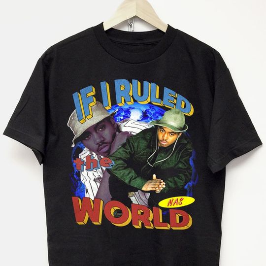 NAS T-SHIRT vintage rap tee drake kanye rodman Travis concert tour merch j cole tyson jay z biggie smalls y2k 90 nwa