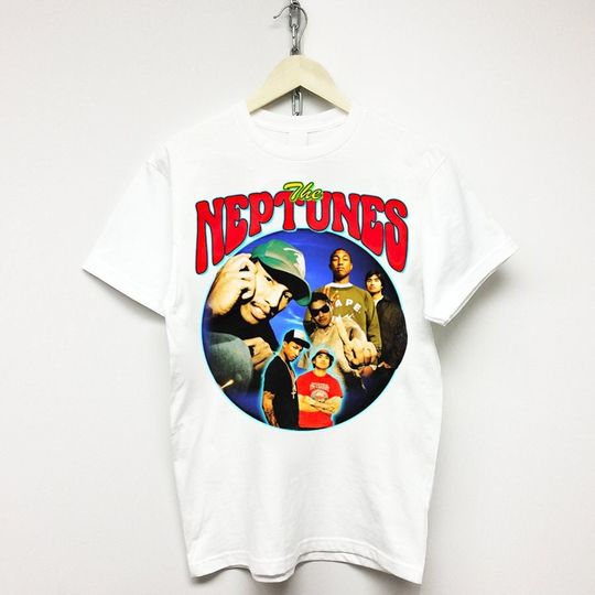 THE NEPTUNES T-SHIRT vintage rap tee pharrell williams Travis kanye drake 2pac concert tour merch nerd dennis rodman