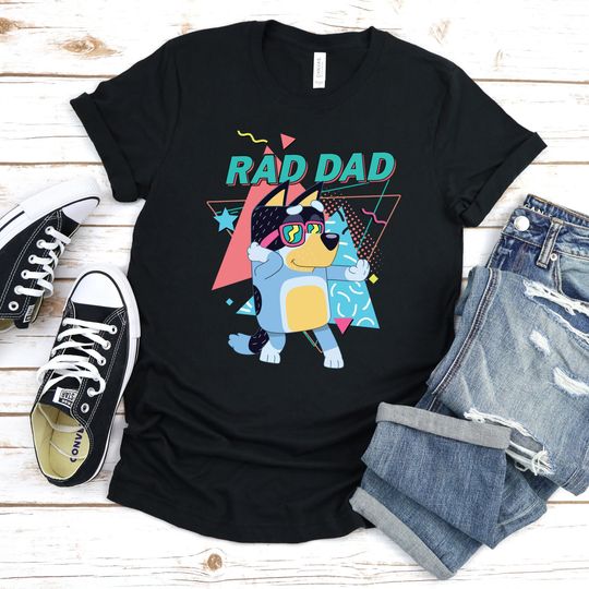 Discover Rad Dad T-shirt, Retro blue dog tee, Shirt for  fathers day