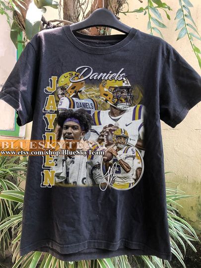 Vintage 90s Graphic Style Jayden Daniels T-Shirt, Jayden Daniels shirt, Retro American Football Bootleg Gift