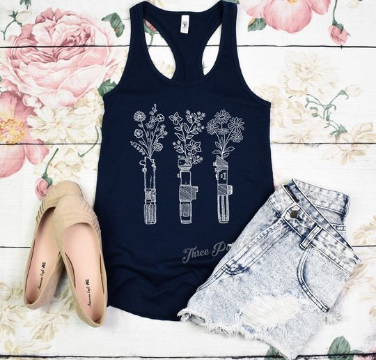 Star Wars Botanical Tank Top, Star Wars Tank , Women's Workout Tank, Women Disney Tank Top