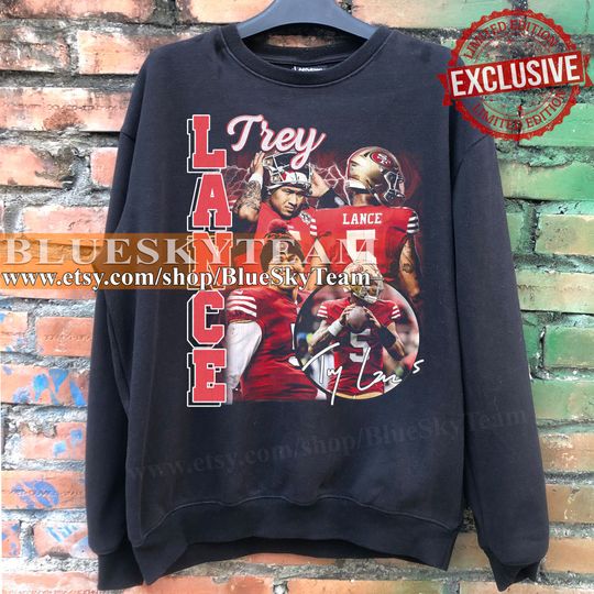 Vintage 90s Graphic Style Trey Lance Sweatshirt, Trey Lance shirt, Retro American Football Bootleg Gift