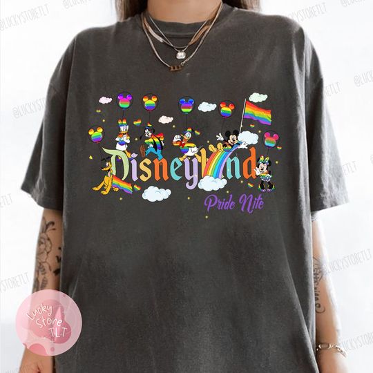 Disneyland After Dark Pride Nite Mickey & Friends Rainbow T-Shirt, Disney LGBT Pride Shirt