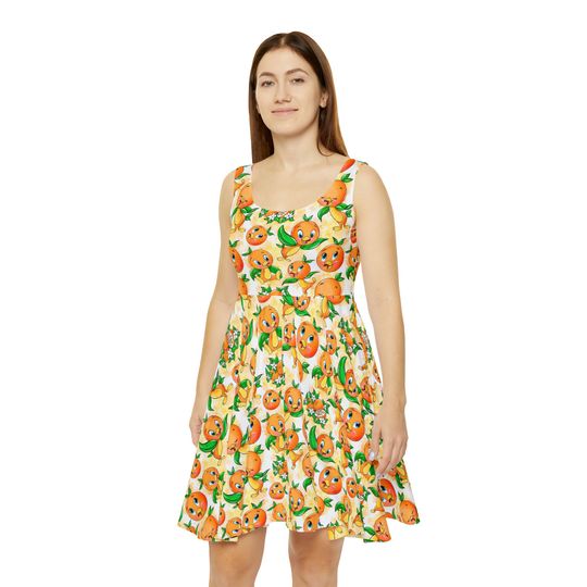 Orange Bird Women's Skater Dress (AOP)