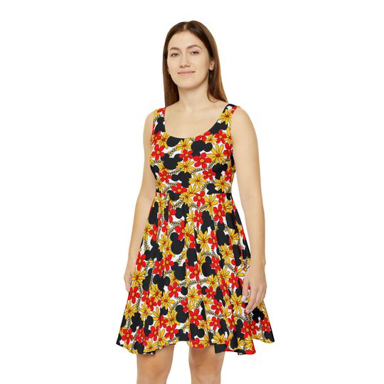 Mickey Flower Women's Skater Dress (AOP)