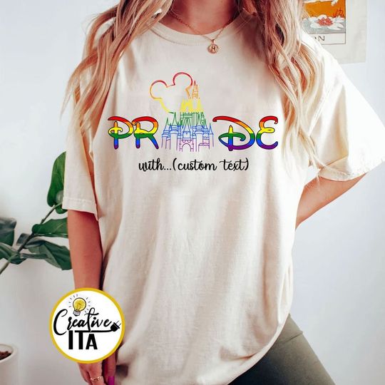 Personalized Disney LGBT Pride T-shirt, Disneyland After Dark Pride Nite Rainbow shirt