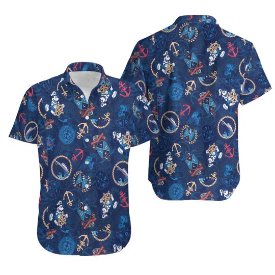 Discover Nautical Mickey Disney Cruise Unisex Button Shirt