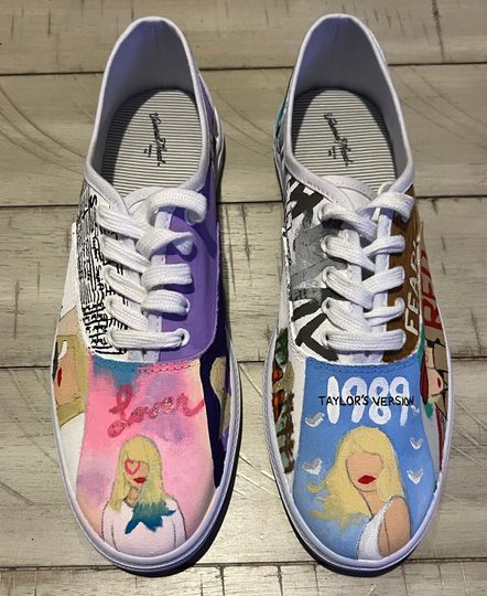 Taylor Women's Low Top Sneakers, Gift for taylor version, Eras tour merch