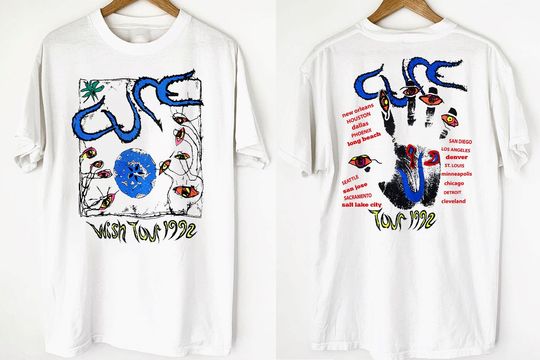 1992 The Cure Wish Tour T-Shirt, The Cure US Tour 1992 T-Shirt
