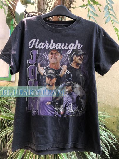 Vintage Style John Harbaugh T Shirt, John Harbaugh Coat Bootleg Shirt